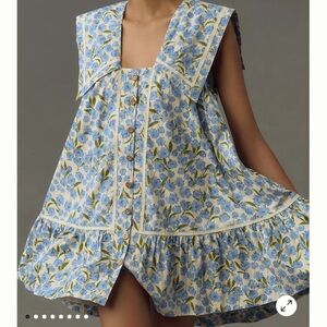 Maeve Collared Poplin Swing Mini Dress